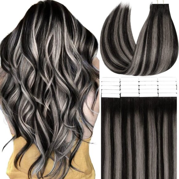 Other - Invisible Tape in Hair Extensions Human Hair Long Balayage Weft Ombre Tape in Ha